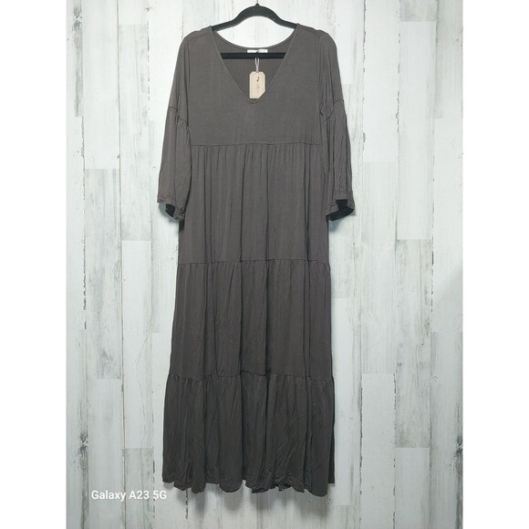 NATURAL LIFE Dresses & Skirts - Natural Life Charlotte Knit Maxi Dress Size Medium Espresso